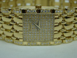 流當品拍賣 原裝 PIAGET 伯爵 18K金 滿天星鑽面 鑽圈 鑽帶 女錶
