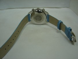 流當品拍賣少有 OMEGA 超霸 三眼計時 貝殼面 不鏽鋼 自動 女錶